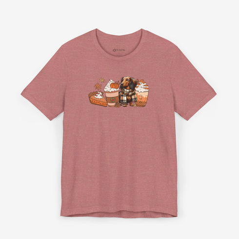 Longhaired Dachshund Fall Tee - Dachshund T- Shirt for Women
